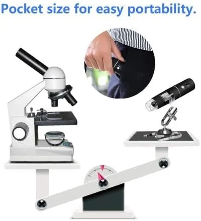 میکروسکوپ دیجیتال بی‌سیم 1Goal® با بزرگنمایی 50X-1000X و کیفیت 1080P، دستی، قابل حمل، مینی وای‌فای USB با 8 چراغ LED برای آیفون/آیپد/تلفن هوشمند/تبلت/کامپیوتر