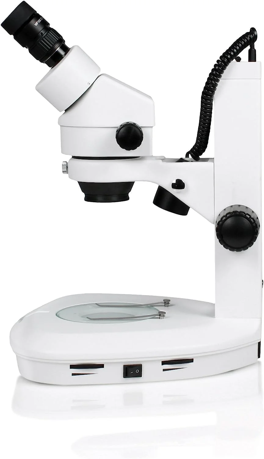 میکروسکوپ استریو زوم دوچشمی Vision Scientific VS-2EZ، چشمی وایدفیلد 10x، محدوده زوم 0.7X—4.5X، محدوده بزرگنمایی 3.5X—90x، لنز کمکی 0.5X & 2X، روشنایی LED، پایه ریلی