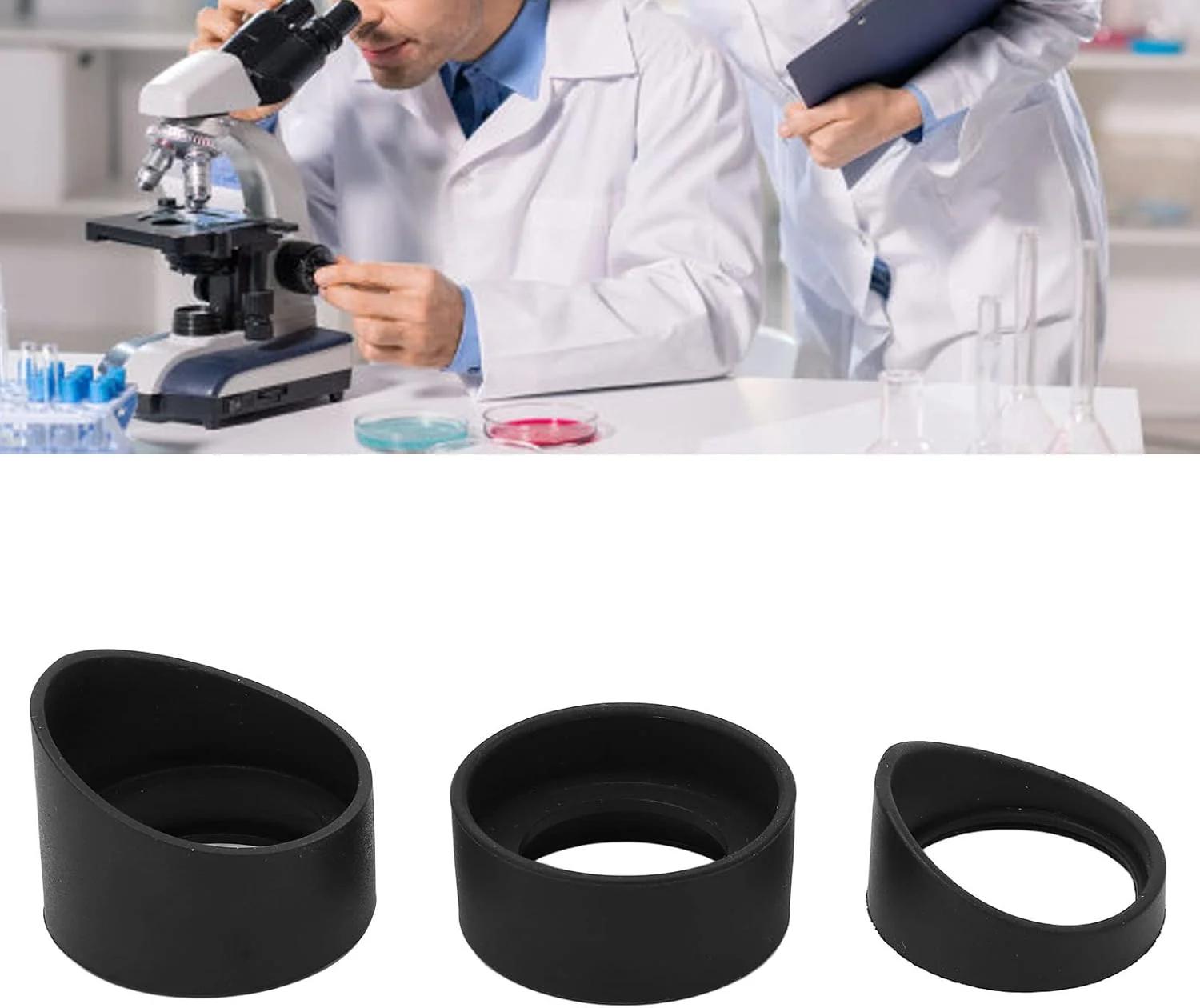 محافظ چشمی لاستیکی میکروسکوپ، کاپ های چشمی دوچشمی، سایر لوازم جانبی تلسکوپ ها، 3 عدد روکش چشمی لاستیکی نرم برای چشمی میکروسکوپ