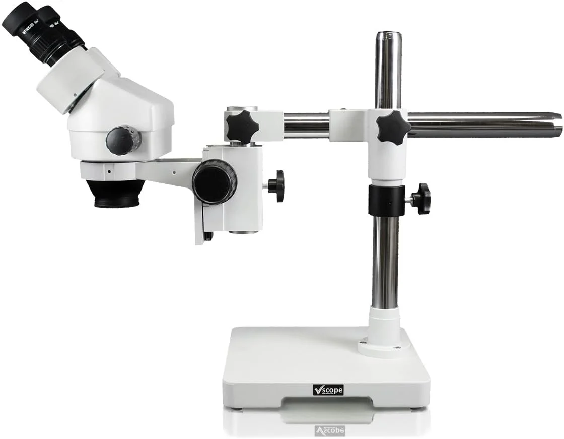 میکروسکوپ استریو زوم دوچشمی سه چشمی ویژن ساینتیفیک VS-3EZ-IFR07 | چشمی 10x WF | زوم 0.7X—4.5X، بزرگنمایی 3.5X—90x، لنز کمکی 0.5X و 2X