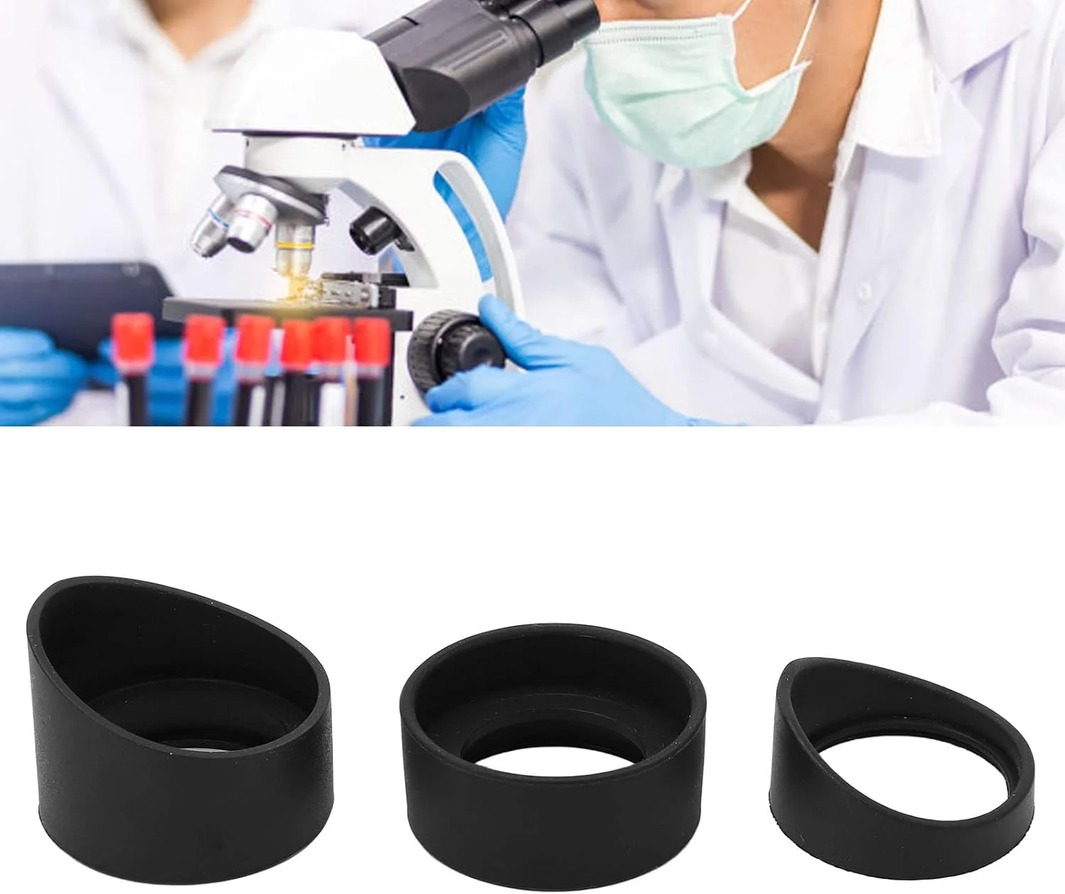 محافظ چشمی لاستیکی میکروسکوپ، کاپ های چشمی دوچشمی، سایر لوازم جانبی تلسکوپ ها، 3 عدد روکش چشمی لاستیکی نرم برای چشمی میکروسکوپ
