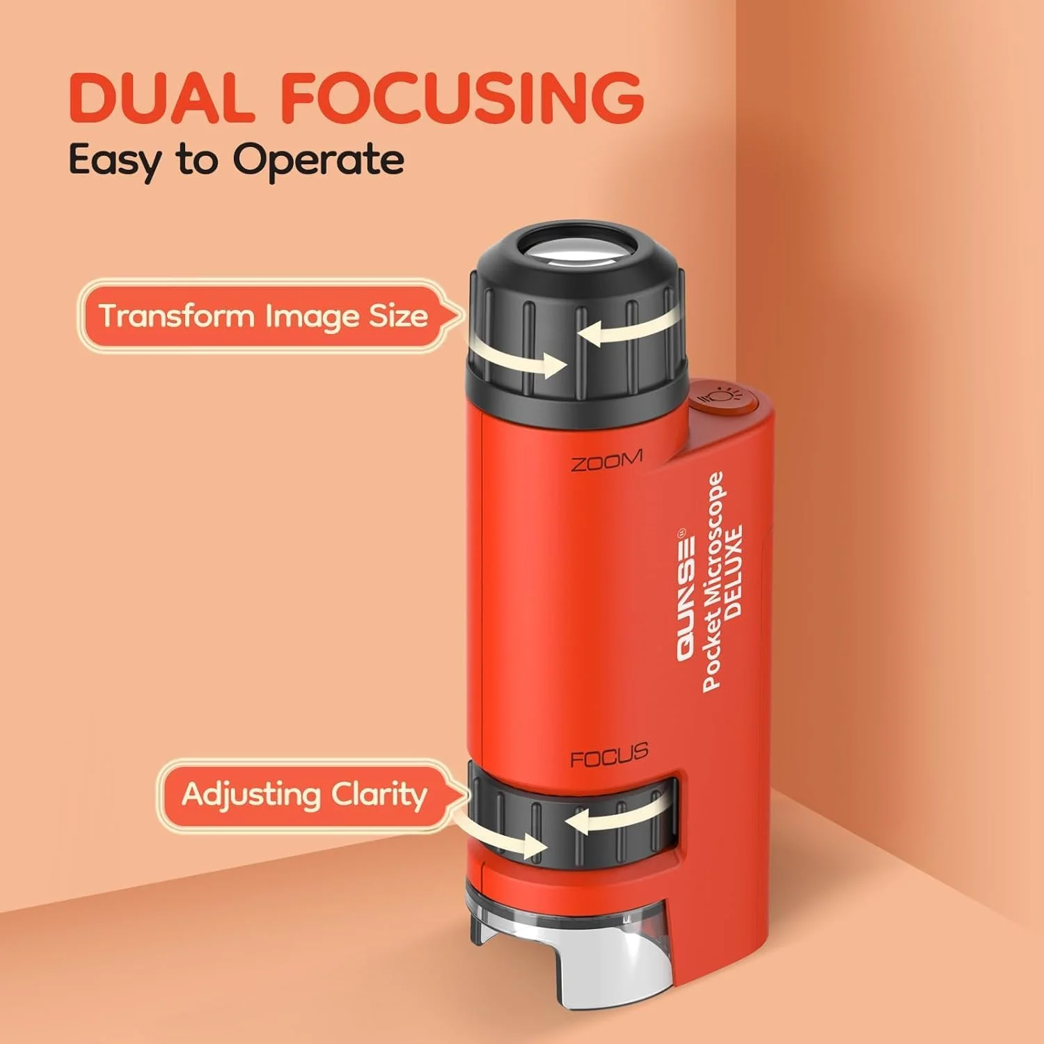 میکروسکوپ جیبی 60x-120x با نور LED، میکروسکوپ دستی آسفریک، مناسب کودکان، دانش‌آموزان، هدیه آموزشی برای مشاهده طبیعت و حشرات در فضای باز