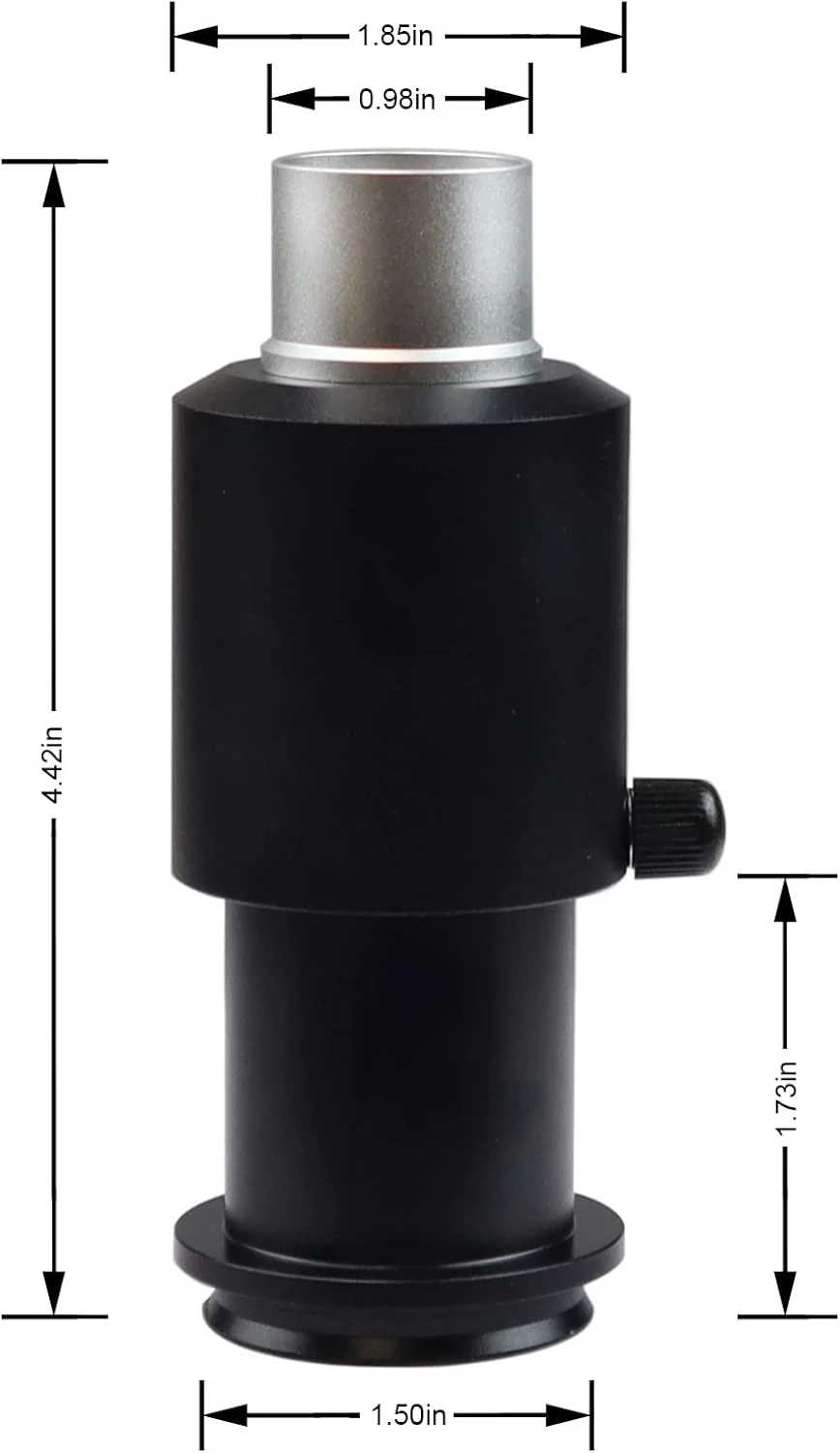 آداپتور لنز C-Mount قابل تنظیم Parco Scientific PA-CM-22 برای میکروسکوپ استریو ترینوکولار، رابط دوربین 25 میلی متری