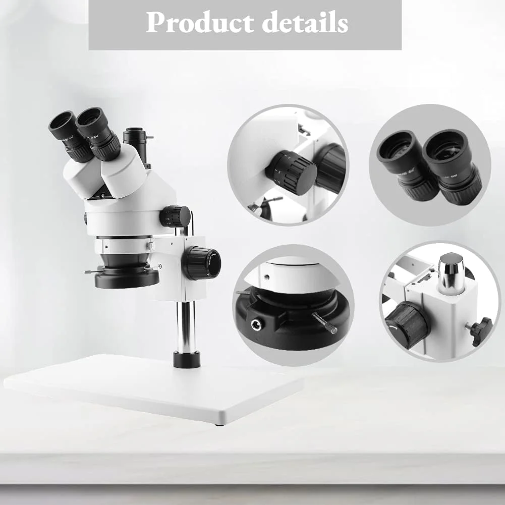 میکروسکوپ استریو زوم ترینوکولار 90X-3.5X با قابلیت تنظیم فاصله کاری 30 تا 165 میلی‌متر برای صنایع الکترونیک و پردازش سخت‌افزار (مطابق مقررات اروپا)