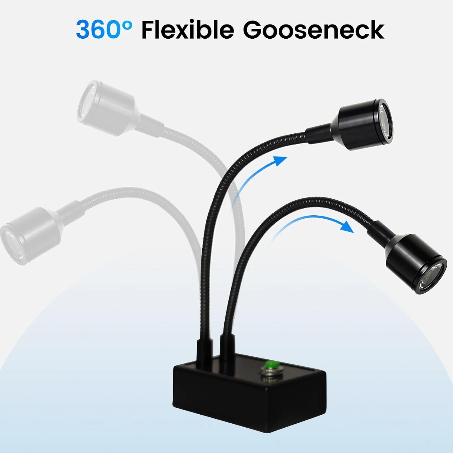 پایه بازویی مفصلی میکروسکوپ با ست نور گردنی، نورافکن دوگانه گردنی با نگهدارنده لنز C-Mount گیره قابل تنظیم 26mm-52mm، پایه تعمیرات و لحیم کاری الکترونیکی لنز دوربین USB HDMI (نورافکن)