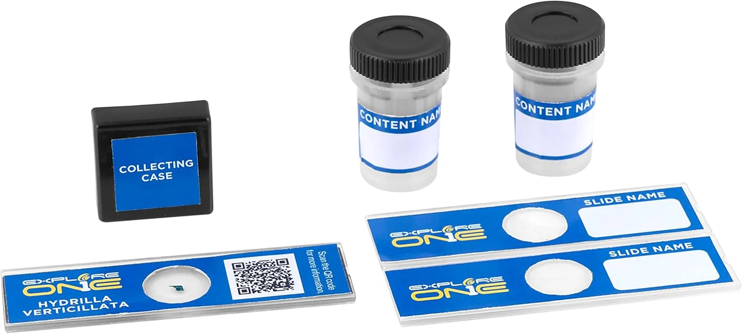 مجموعه میکروسکوپ کودکانه اکسپلور وان با بزرگنمایی ۱۰۰x-۱۲۰۰x مناسب برای کودکان ۶ سال به بالا، عالی برای آموزش STEM و ایجاد علاقه در کودکان برای کشف دنیای میکروسکوپی