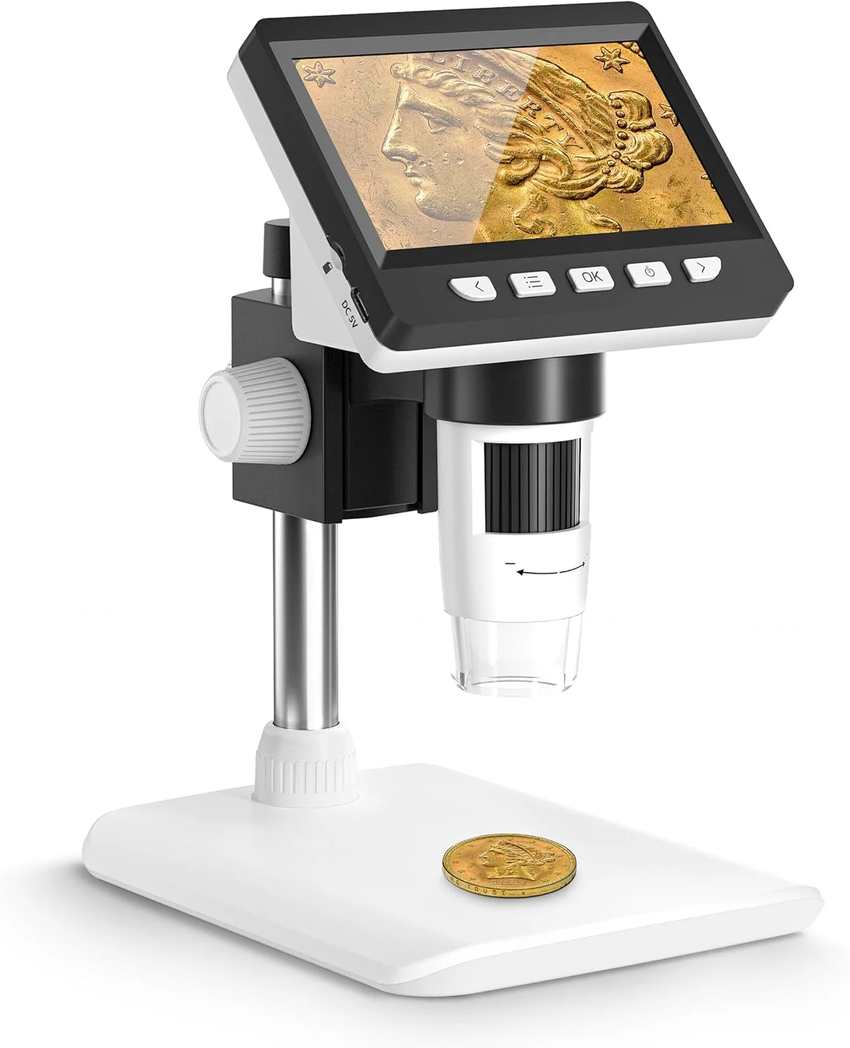 میکروسکوپ دیجیتال 4.3 اینچی، LED 50X-1000X، فلزی و شیشه ای، USB، مدل 307-B