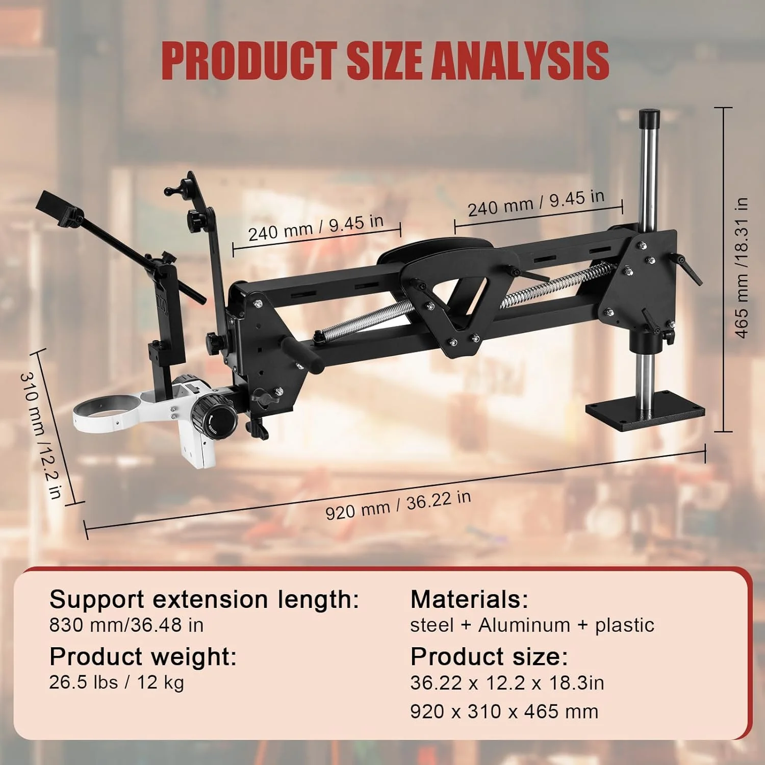 پایه میکروسکوپ جواهرات DZQ مدل ZQ-1X، پایه فنری چند جهته قابل تنظیم با گیره برای میکروسکوپ های استریو