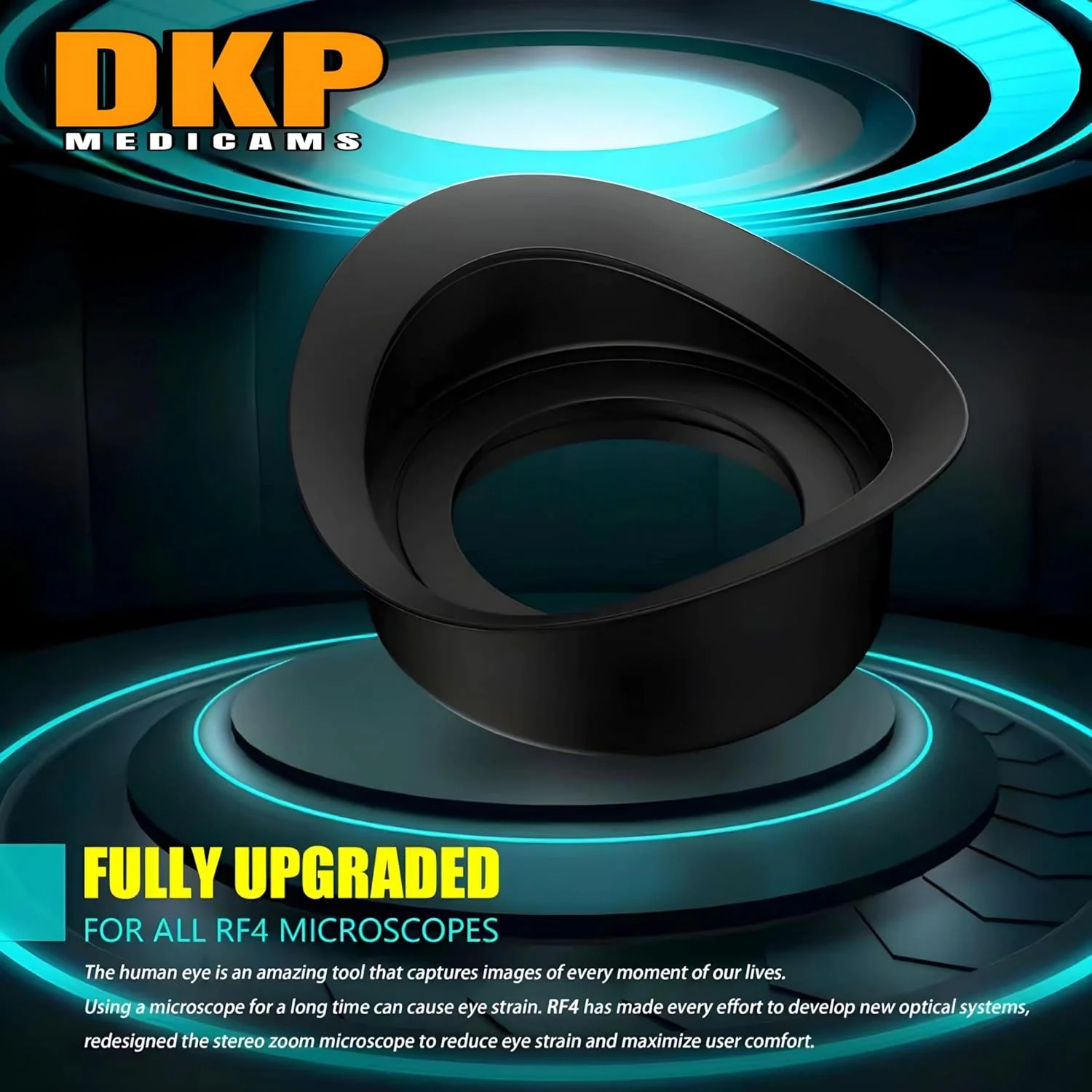 روکش چشمی لاستیکی DKP Medicams برای میکروسکوپ استریو دوچشمی/سه چشمی - 2 عدد مناسب: چشمی میکروسکوپ 10X/22