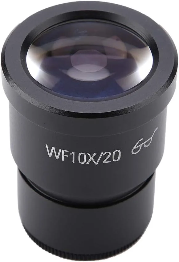 عدسی چشمی استریو میکروسکوپ زاویه باز BORDSTRACT با بزرگنمایی 10X/20، اندازه نصب 30 میلی متر، مشکی، شیشه فلزی