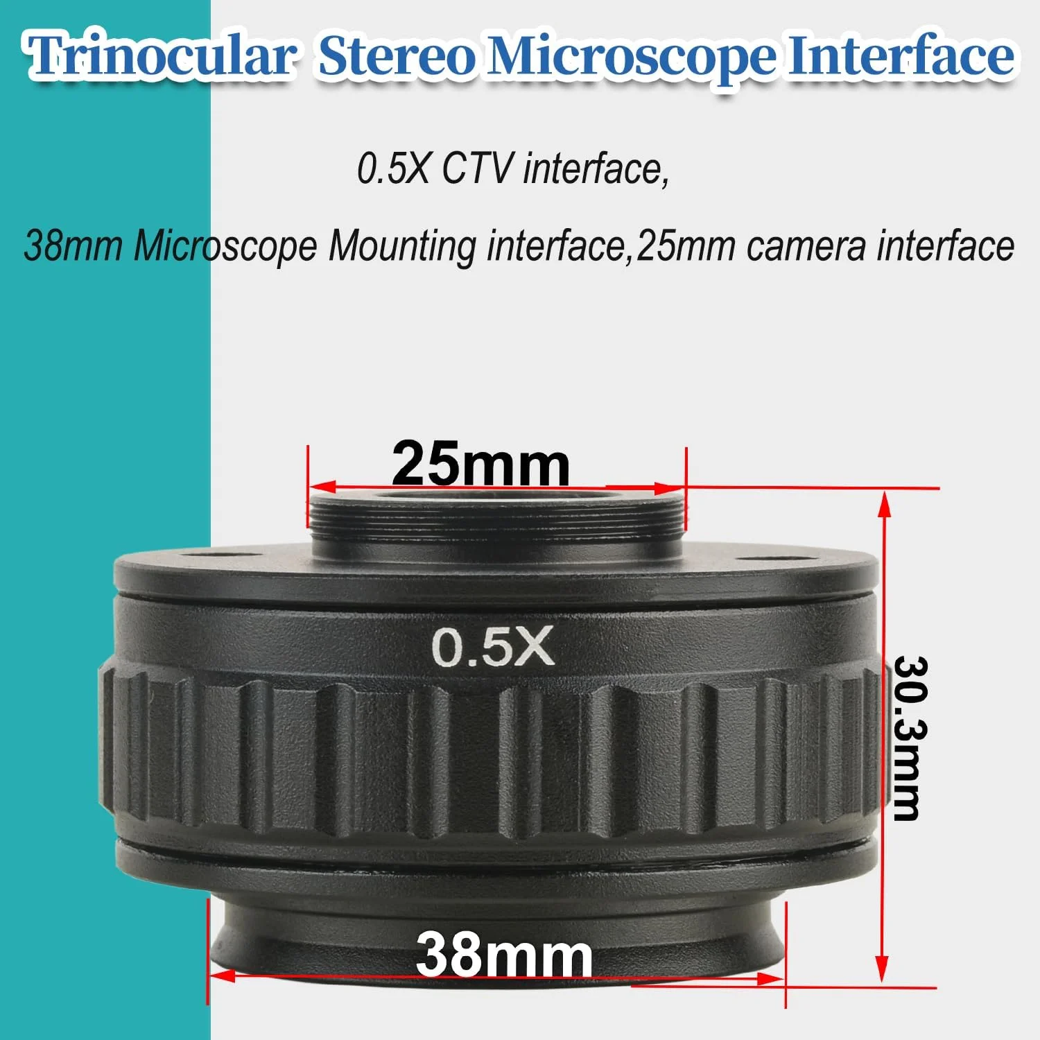 آداپتور لنز 0.5X C-Mount CTV 0.5X برای دوربین میکروسکوپ استریو زوم ترینوکولار رابط 0.5 آداپتورهای دوربین میکروسکوپ