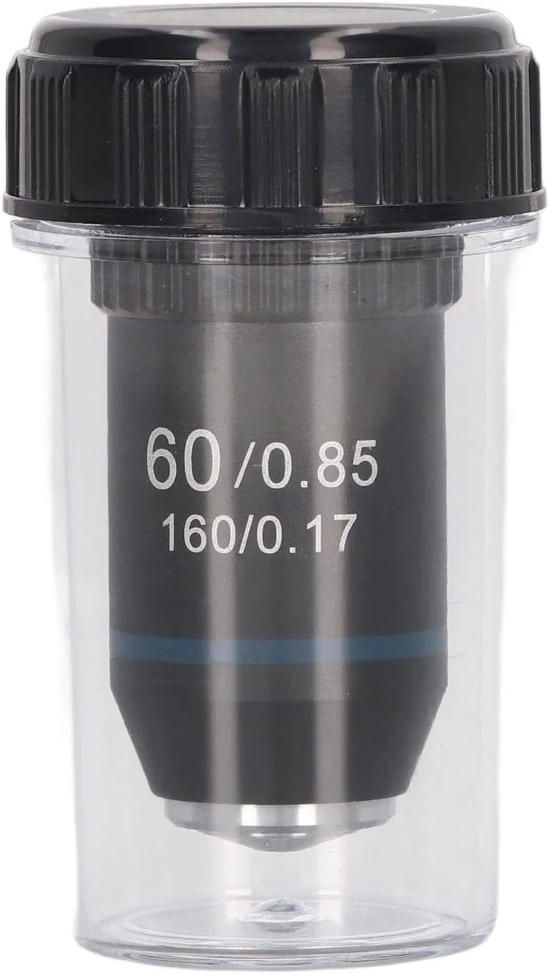لنز شیئی آکروماتیک میکروسکوپ Garosa 60X، لنز شیئی آکروماتیک برنجی با قابلیت انتقال نور بالا و برگشت خودکار برای زیست شناسی