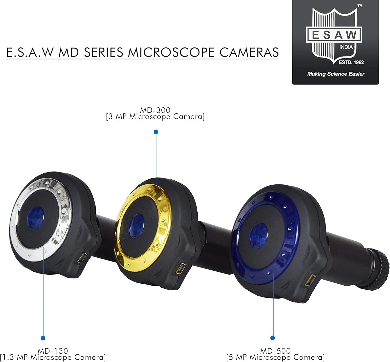 دوربین میکروسکوپ 3 مگاپیکسلی ESAW MD-300 به همراه نرم افزار [USB 2.0 سازگار با انواع ویندوز، غیر سازگار با iOS]