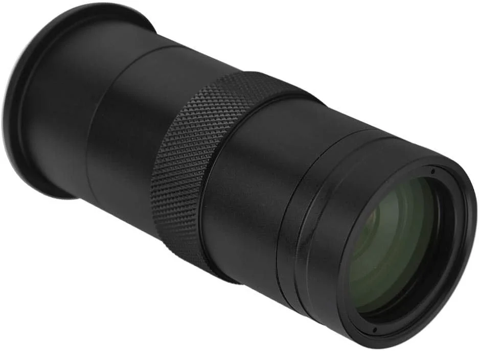 لنز میکروسکوپ CCD با مانت C مدل EBTOOLS با بزرگنمایی 8 تا 100 برابر، لنز دوربین میکروسکوپ صنعتی دیجیتال 25 میلی‌متری با زوم و بزرگنمایی قابل تنظیم