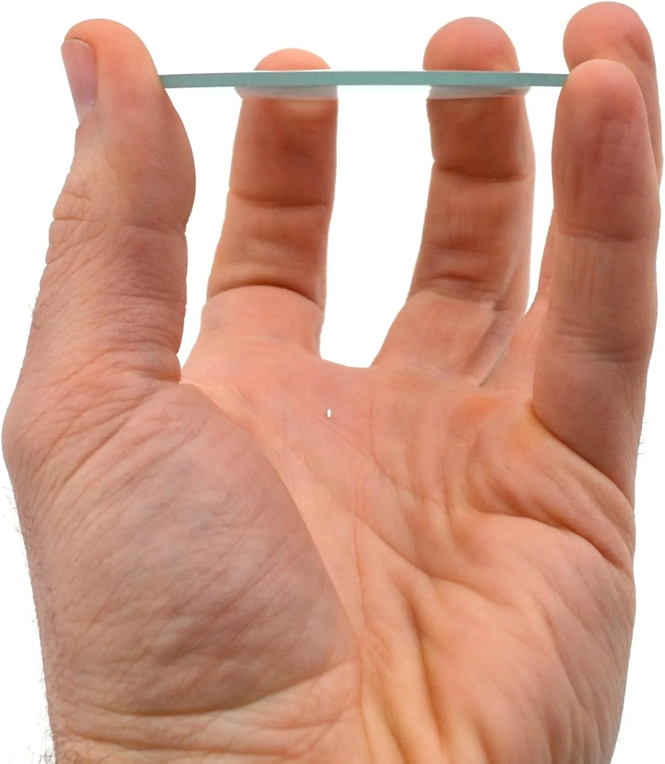 عدسی محدب دو طرفه، فاصله کانونی 500 میلی متر، قطر 3 اینچ (75 میلی متر) - کروی، عدسی شیشه ای با پرداخت نوری - لبه های سنگ خورده، صیقلی - عالی برای کلاس های فیزیک - Eisco Labs