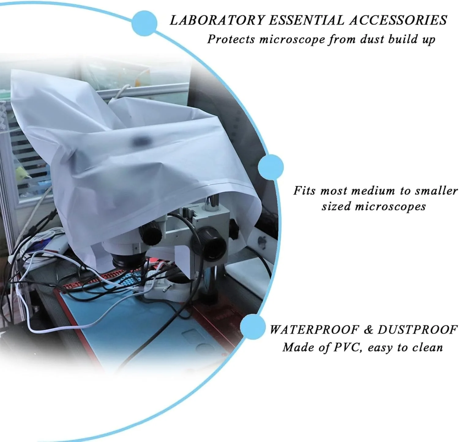 روکش ضد گرد و غبار میکروسکوپ DIYPHONE، جعبه محافظ پلاستیکی استریوسکوپی، روکش محافظ ضد آب میکروسکوپ، 43cm x 43cm