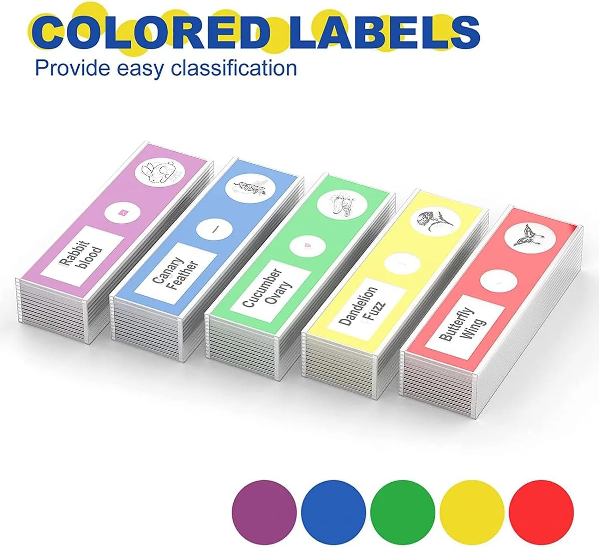 اسلایدهای پلاستیکی آماده میکروسکوپ برای کودکان، 60 عدد نمونه های جانوران حشرات گیاهان گل ها اسلاید میکروسکوپ استریو نمونه بیولوژیکی برای برنامه های علمی زیست شناسی دانشجویان و بزرگسالان