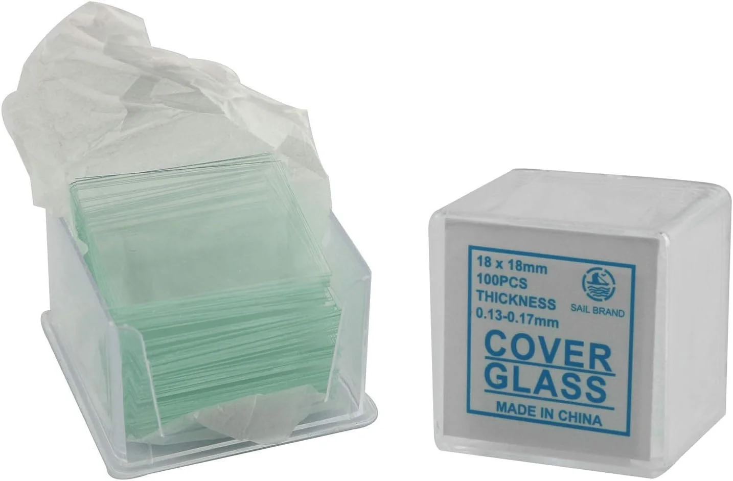 لامپ شیشه ای میکروسکوپ DGZZI، بسته 100 عددی، 18x18 میلی متر، مناسب آموزش علوم پایه زیستی