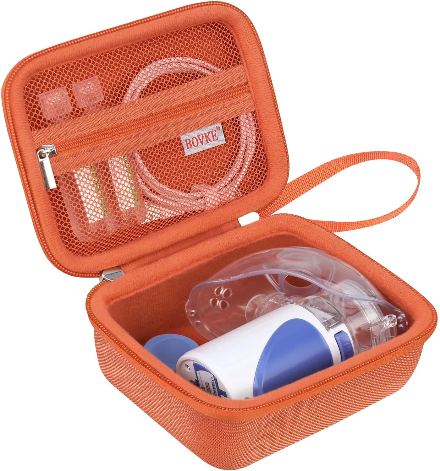 کیف میکروسکوپ BOVKE سازگار با میکروسکوپ کودکان، میکروسکوپ دستی 1000X کودکان، مینی میکروسکوپ قابل حمل برای کیف مسافرتی کودکان با جیب توری برای کابل های دیتا و اسلایدهای نمونه، نارنجی