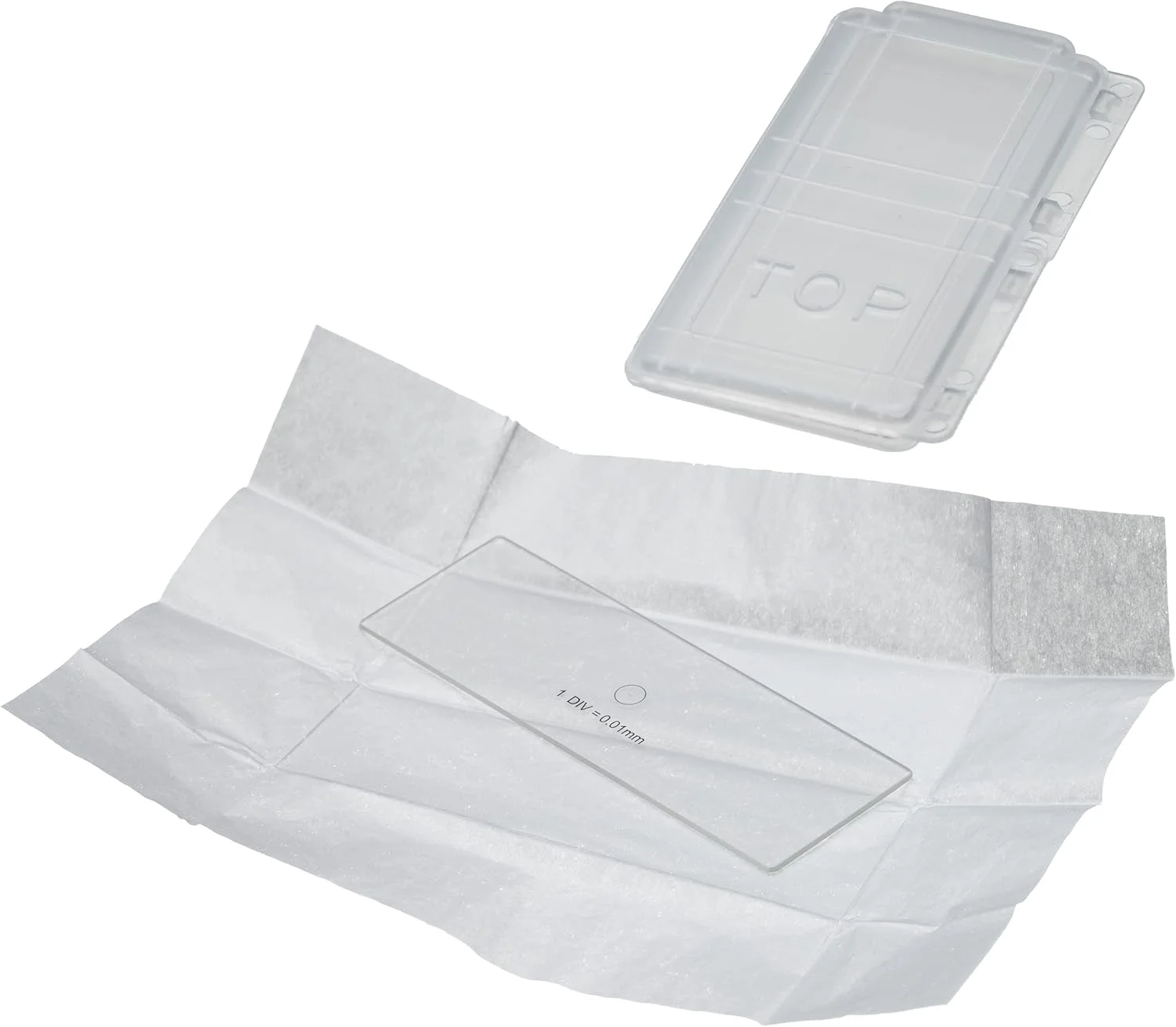 اسلاید خالی برسزر با مقیاس 1/100 میلی متر، شفاف