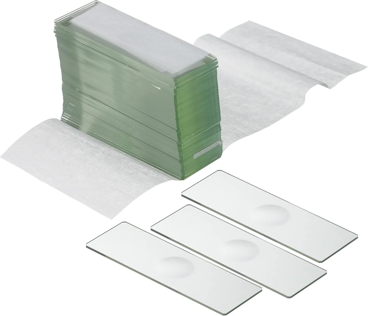 اسلایدهای خالی Bresser با فرورفتگی، مجموعه 50 عددی، شفاف