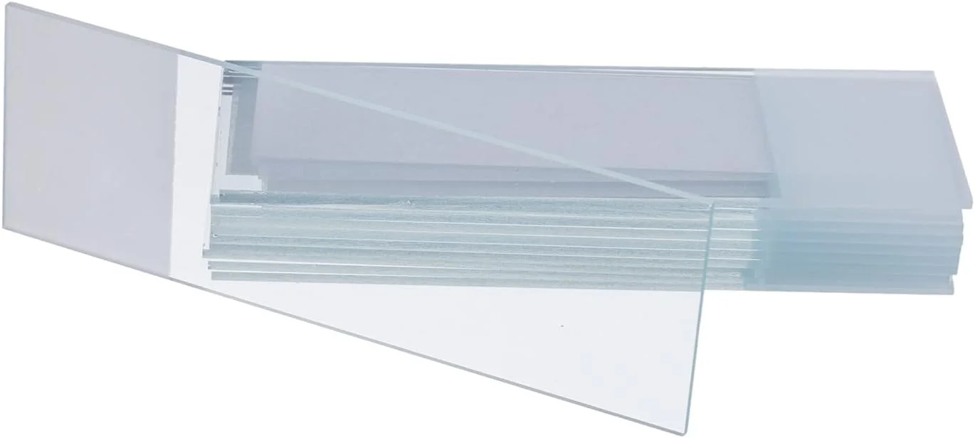 اسلاید میکروسکوپ از پیش تمیز شده BOJACK، 100 عدد، با لبه آسیاب شده و 200 عدد شیشه پوششی میکروسکوپ از پیش تمیز شده با 4 قطره چکان پلاستیکی