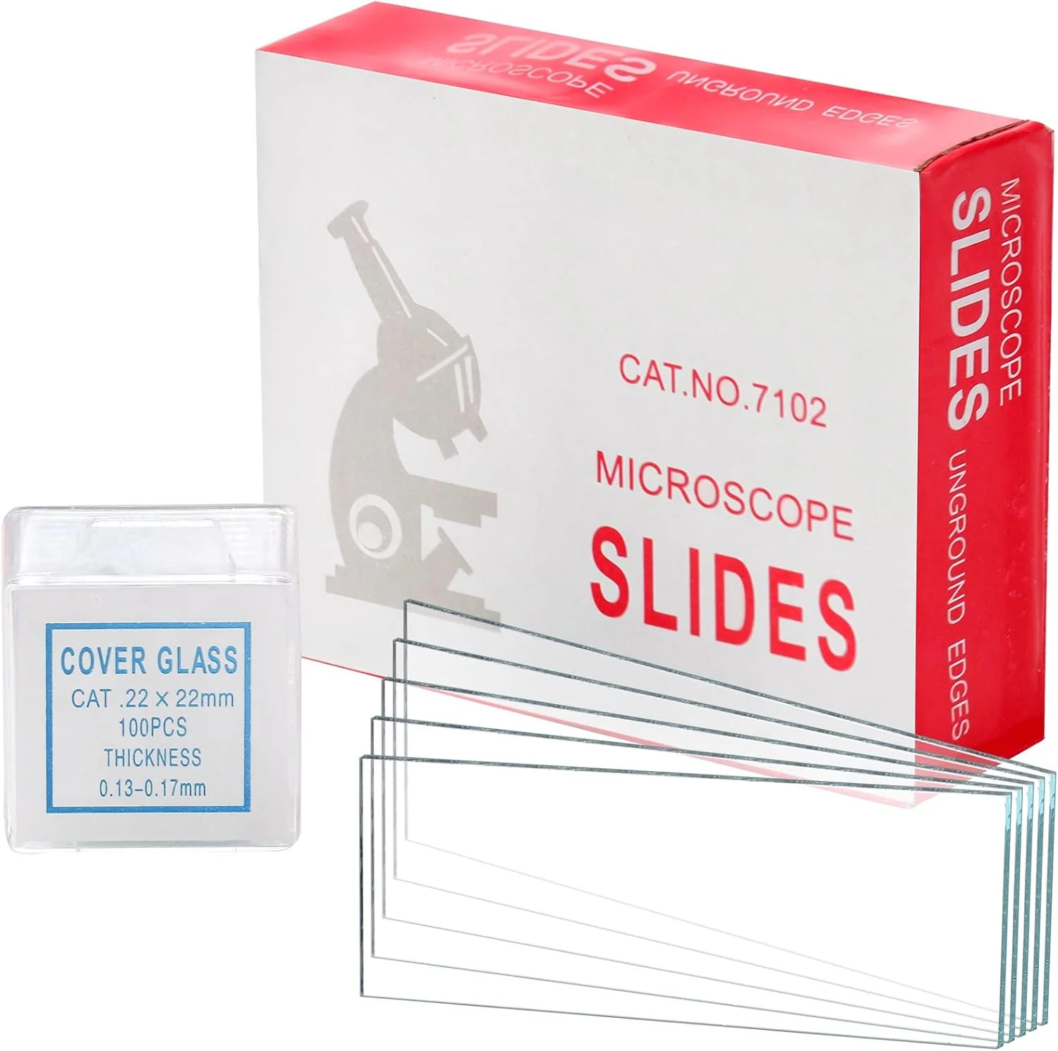مجموعه ۳۰۰ عددی اسلاید میکروسکوپ ZENFUN و ۳۰۰ عددی کاور اسلیپ ۲۲x۲۲ میلی‌متری، اسلایدهای شیشه‌ای شفاف میکروسکوپ، کیت اسلایدهای شیشه‌ای خالی از پیش تمیز شده برای آموزش علوم پایه زیستی