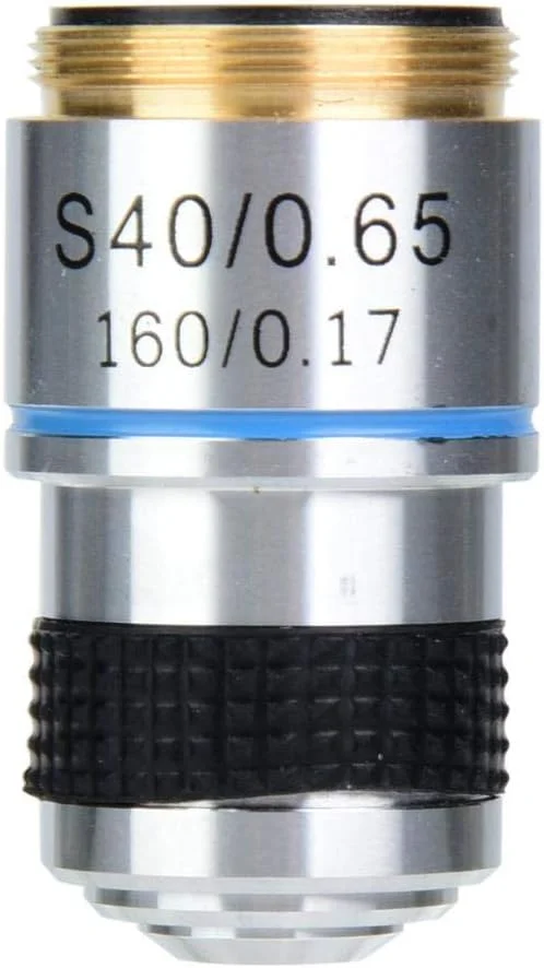 لنز میکروسکوپ 40X، لنزهای شیئی آکروماتیک میکروسکوپ بیولوژیکی 185، 160/0.17 5×5×5cm، حذف بازتاب های ناخواسته