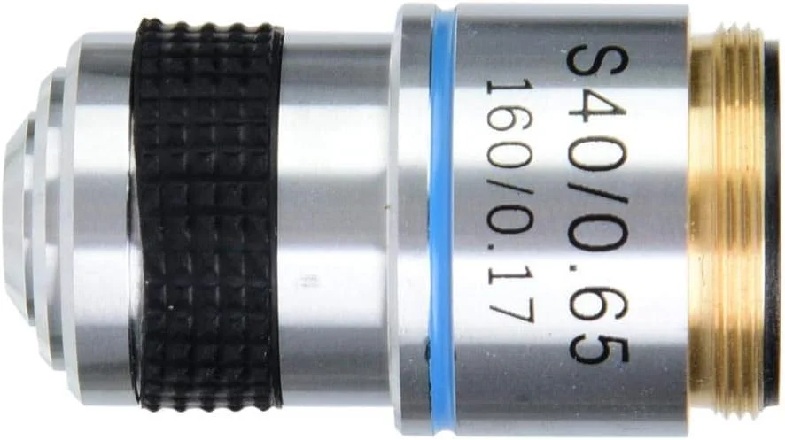 لنز میکروسکوپ 40X، لنزهای شیئی آکروماتیک میکروسکوپ بیولوژیکی 185، 160/0.17 5×5×5cm، حذف بازتاب های ناخواسته