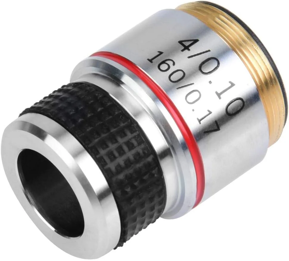 لنز میکروسکوپ، لنزهای شیئی آکروماتیک میکروسکوپ بیولوژیکی 4X 185 با ابعاد 5Ãƒâ€”5Ãƒâ€”5cm برای حذف بازتاب های ناخواسته