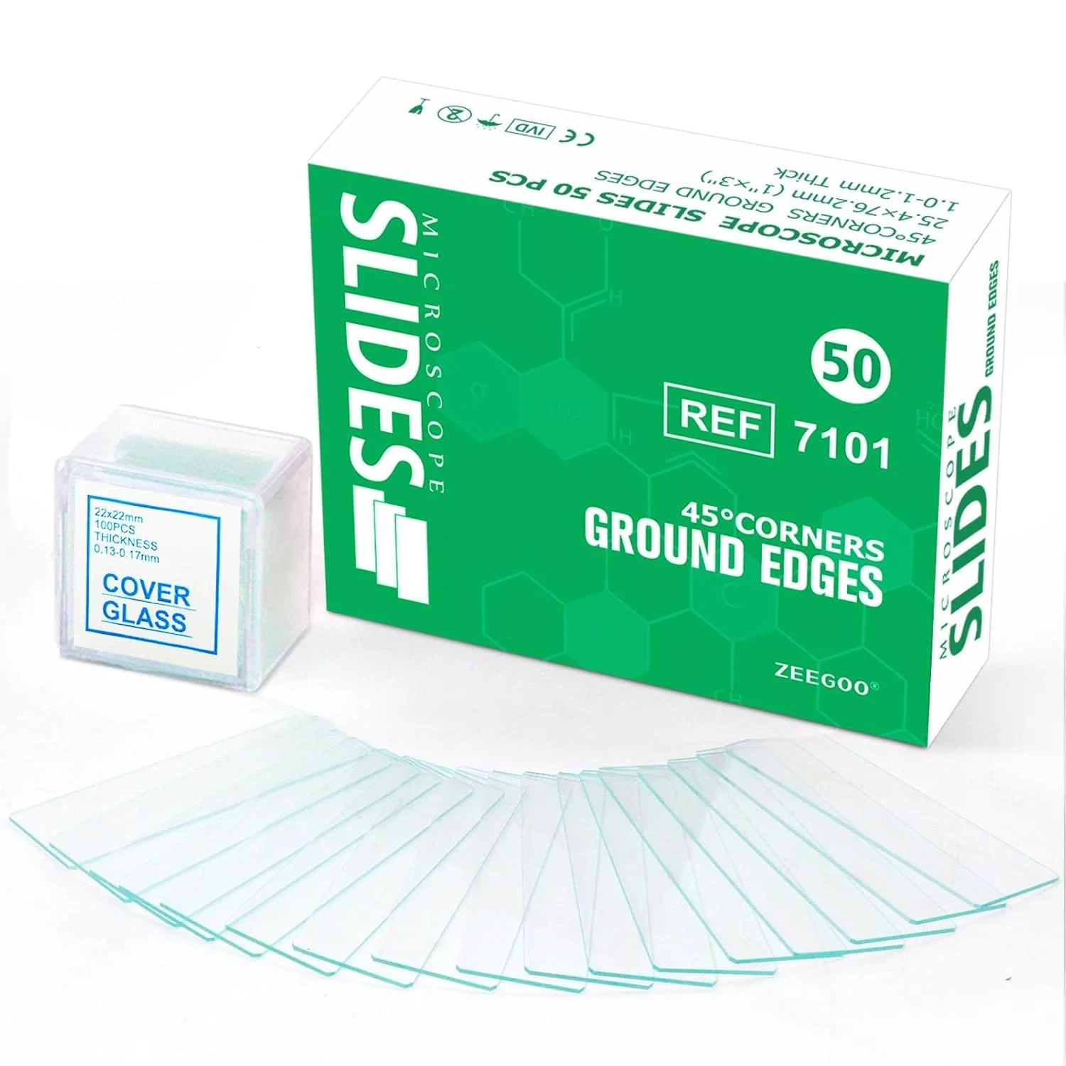 اسلاید میکروسکوپ، اسلایدهای میکروسکوپ فوق شفاف و کاورها - 50 اسلاید، 100 کاور اسلیپ، اسلایدهای شیشه ای نوری برای میکروسکوپ، ایده آل برای آزمایش ها و تجزیه و تحلیل ها