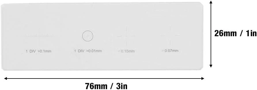 اسلاید کالیبراسیون رتیکول میکروسکوپ Walfront، خط کش اسلاید کالیبراسیون میکرومتر شیئی میکروسکوپ، میکرومتر شیشه ای استیج با تقسیمات 0.01 میلی متر