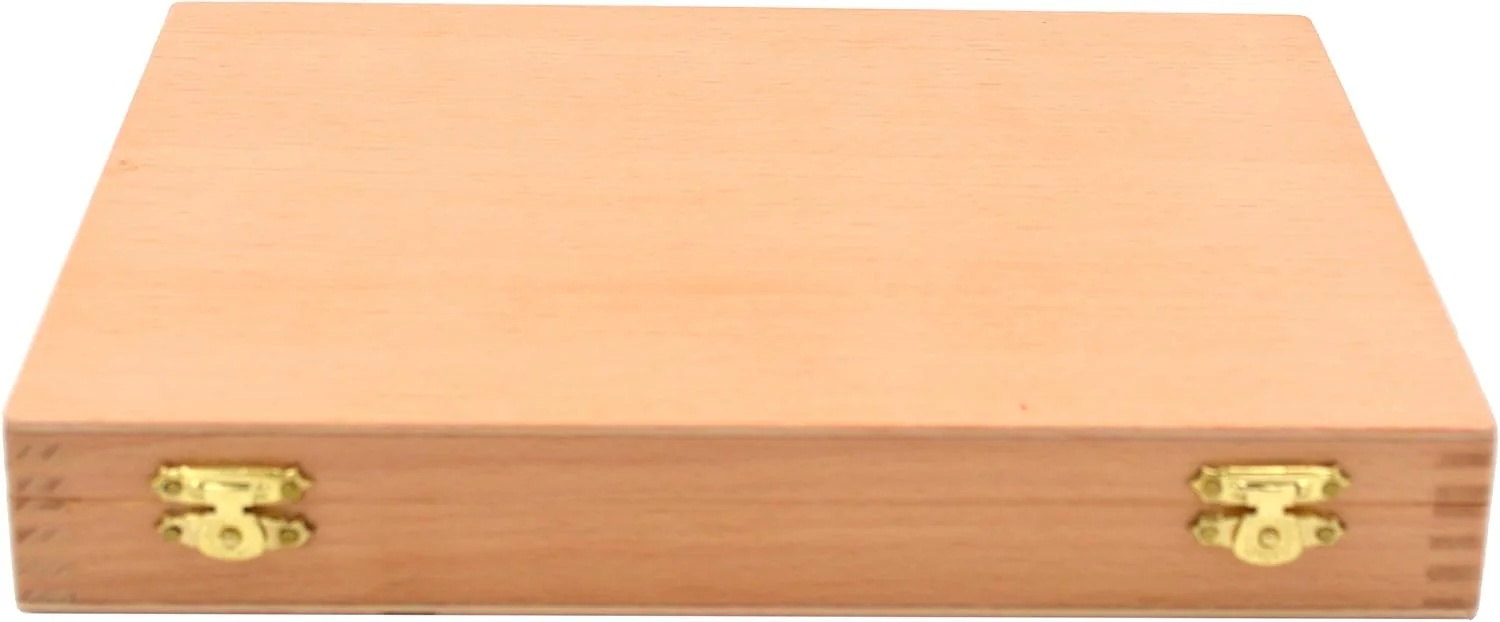 جعبه اسلاید چوبی برای ۱۰۰ اسلاید، با قفل - مناسب برای اسلایدهای ۷۵x۲۵ میلی‌متری