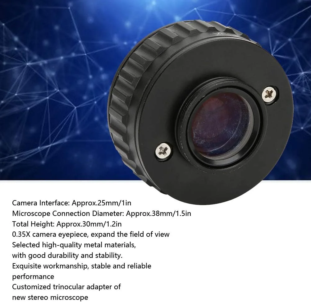 آداپتور میکروسکوپ Walfront 0.35X لنز چشمی دوربین CTV آداپتور رابط C لوازم جانبی میکروسکوپ برای میکروسکوپ استریو سه چشمی