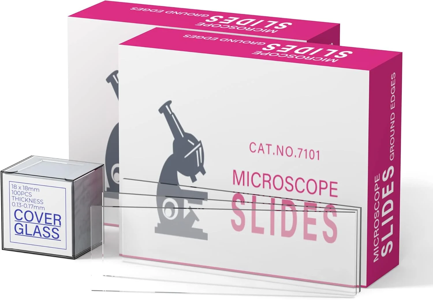 200 Pcs Microscope Slides Kit, Pre-Cleaned Blank Microscope Slides and 22x22mm Square Coverslips Cover Glass for Monocular Binocular Trinocular Microscopes