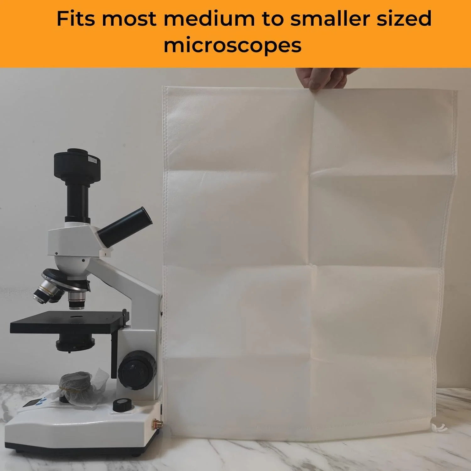 روکش ضد گرد و غبار میکروسکوپ 39.5cm x 48cm، پارچه سفید