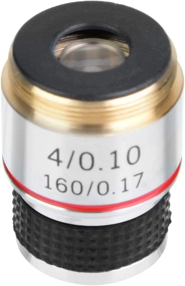 لنز میکروسکوپ، لنزهای شیئی آکروماتیک میکروسکوپ بیولوژیکی 4X 185 با ابعاد 5Ãƒâ€”5Ãƒâ€”5cm برای حذف بازتاب های ناخواسته