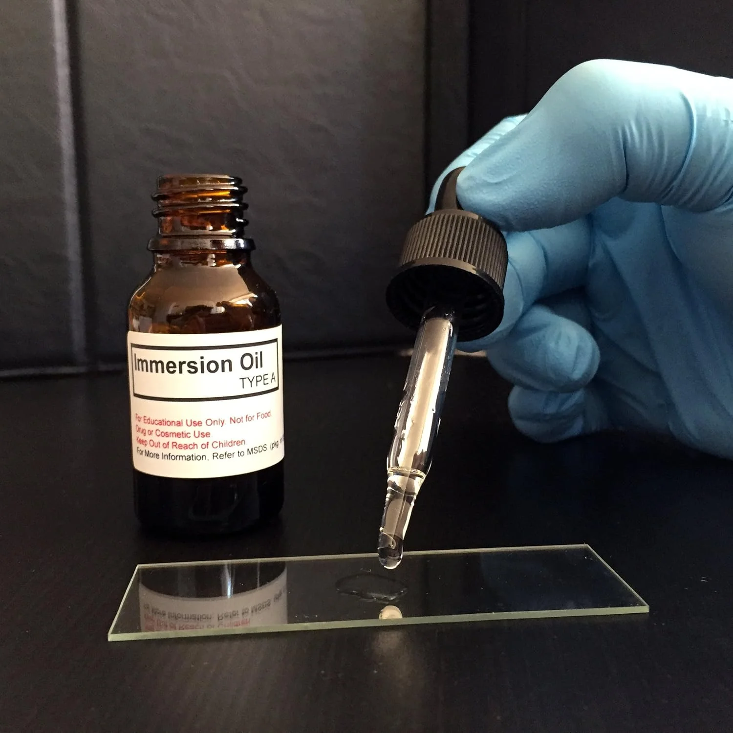 روغن ایمرسیون میکروسکوپ Rs' Science، نوع A، 1/2 اونس (15 میلی لیتر) در بطری شیشه ای کهربایی قطره چکان دار با کاربری آسان