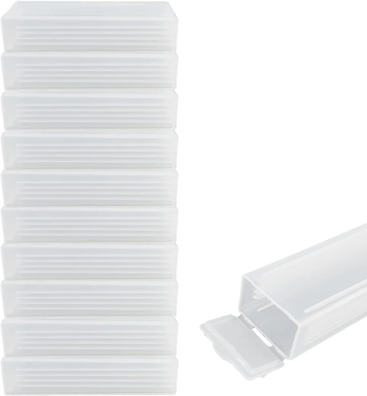 جعبه های پخش اسلاید میکروسکوپ SKYPRO بسته 10 عددی، جعبه اسلاید نگهدارنده شیشه ای مستطیلی پلاستیکی میکروسکوپ برای آزمایشگاه 5 اسلاید میکروسکوپ