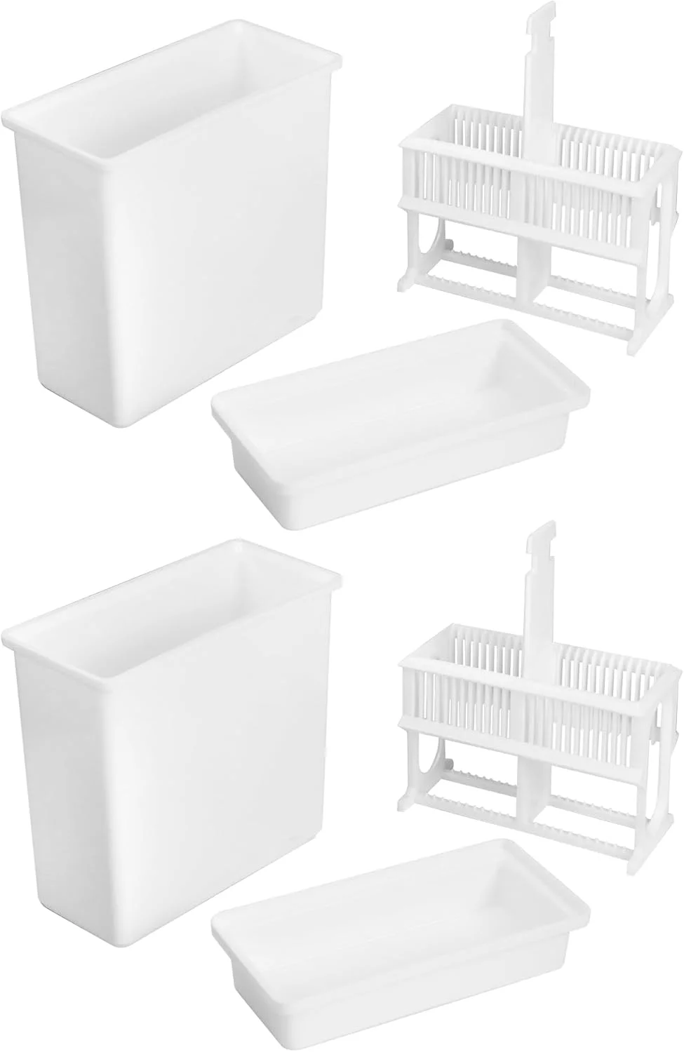 جا شیشه ای رنگ آمیزی اسلاید میکروسکوپ QWORK و رک، 4 عدد 24 خانه، سفید