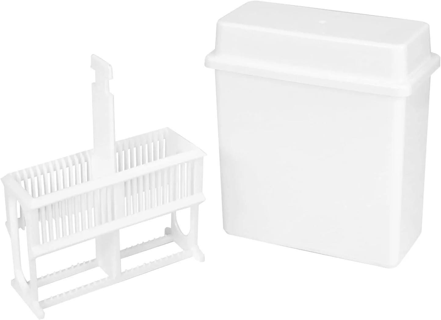 جا شیشه ای رنگ آمیزی اسلاید میکروسکوپ QWORK و رک، 4 عدد 24 خانه، سفید