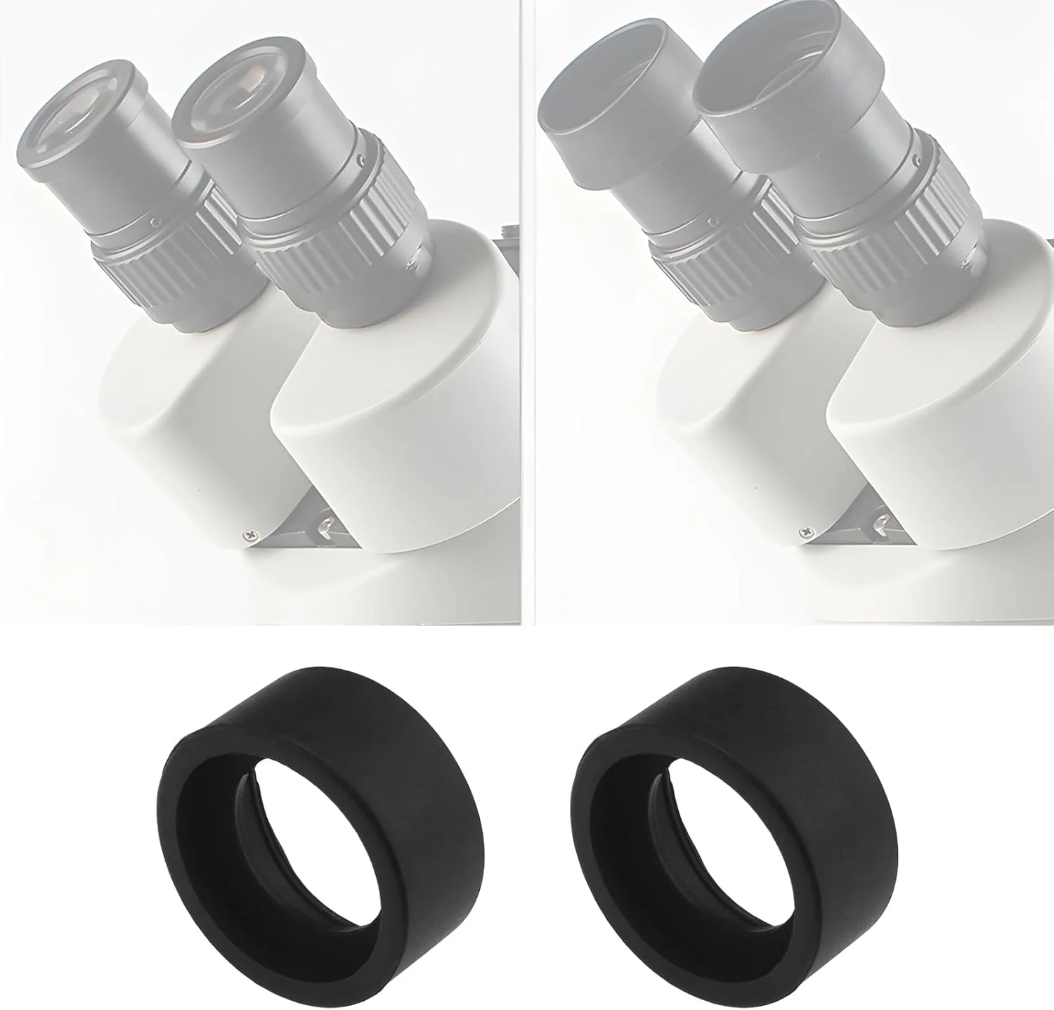 ۴ عدد محافظ چشمی میکروسکوپ استریو، لاستیک نرم، زاویه تخت، مناسب برای چشمی های ۳۲-۳۶ میلی متری