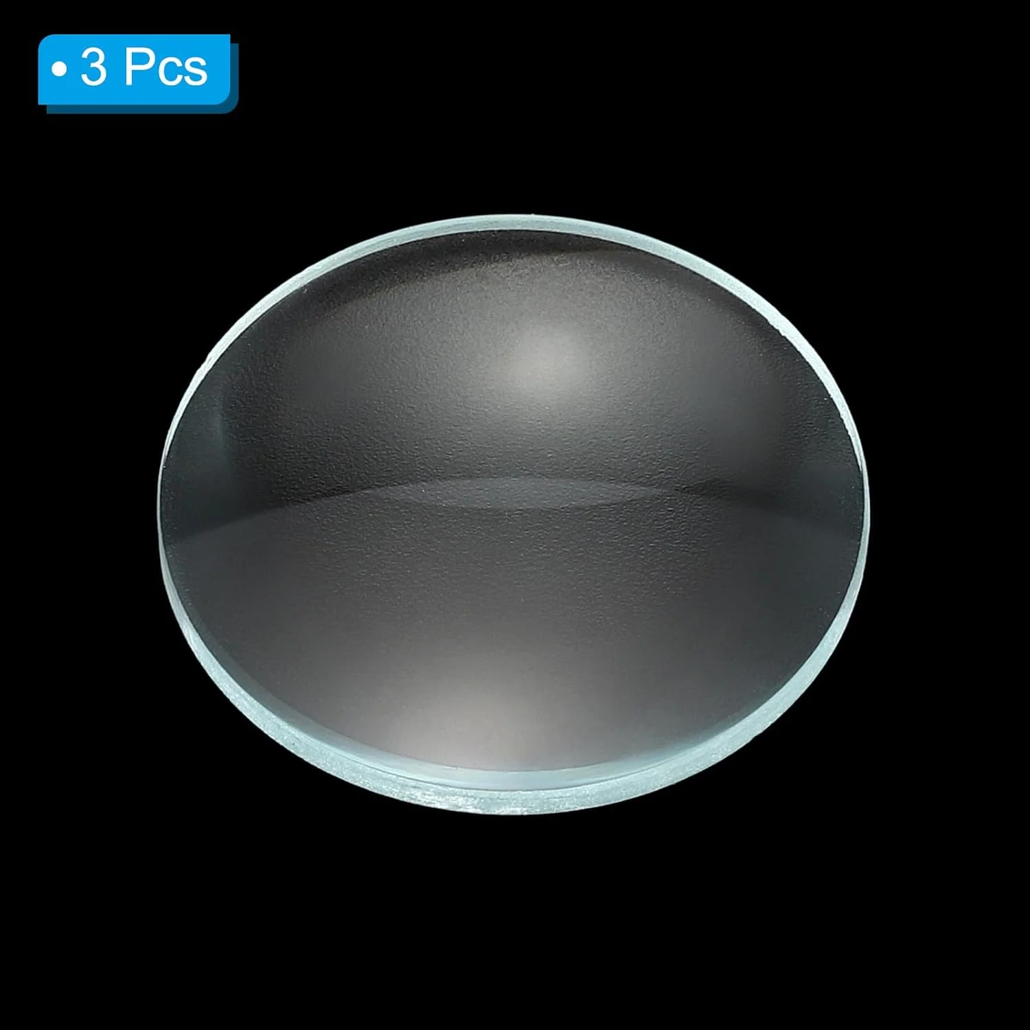 عدسی محدب دو طرفه PATIKIL با فاصله کانونی 50 میلی‌متر، 3 عدد عدسی شیشه‌ای با قطر 30 میلی‌متر، ارتفاع 5 میلی‌متر، لبه‌های گرد صیقلی شده برای آزمایش فیزیک، شفاف