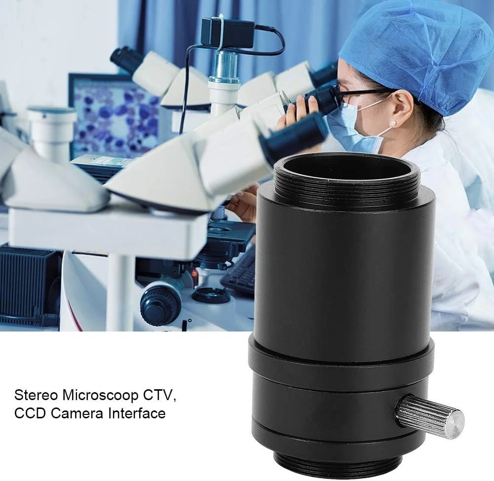 آداپتور لنز میکروسکوپ Oumefar، آداپتور لنز ساخته شده از آلیاژ آلومینیوم با رابط C برای میکروسکوپ استریوسکوپی (رابط دوربین صنعتی 25 میلی متری)