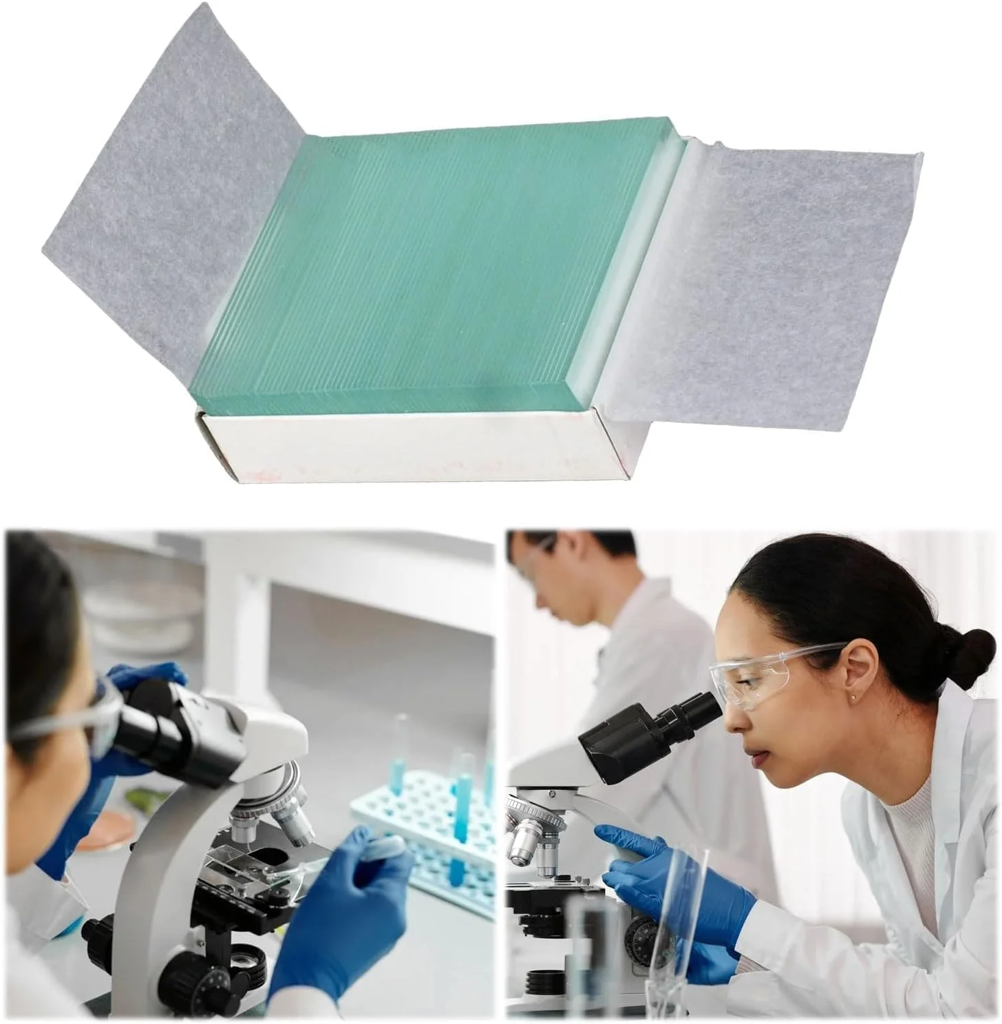 بسته 100 عددی اسلاید میکروسکوپ، اسلایدهای شیشه ای آماده، اسلایدهای میکروسکوپ، لوازم جانبی میکروسکوپ، اسلایدهای میکروسکوپ از پیش تمیز شده، اسلایدهای میکروسکوپ، اسلایدهای میکروسکوپ به همراه 5 قطره چکان