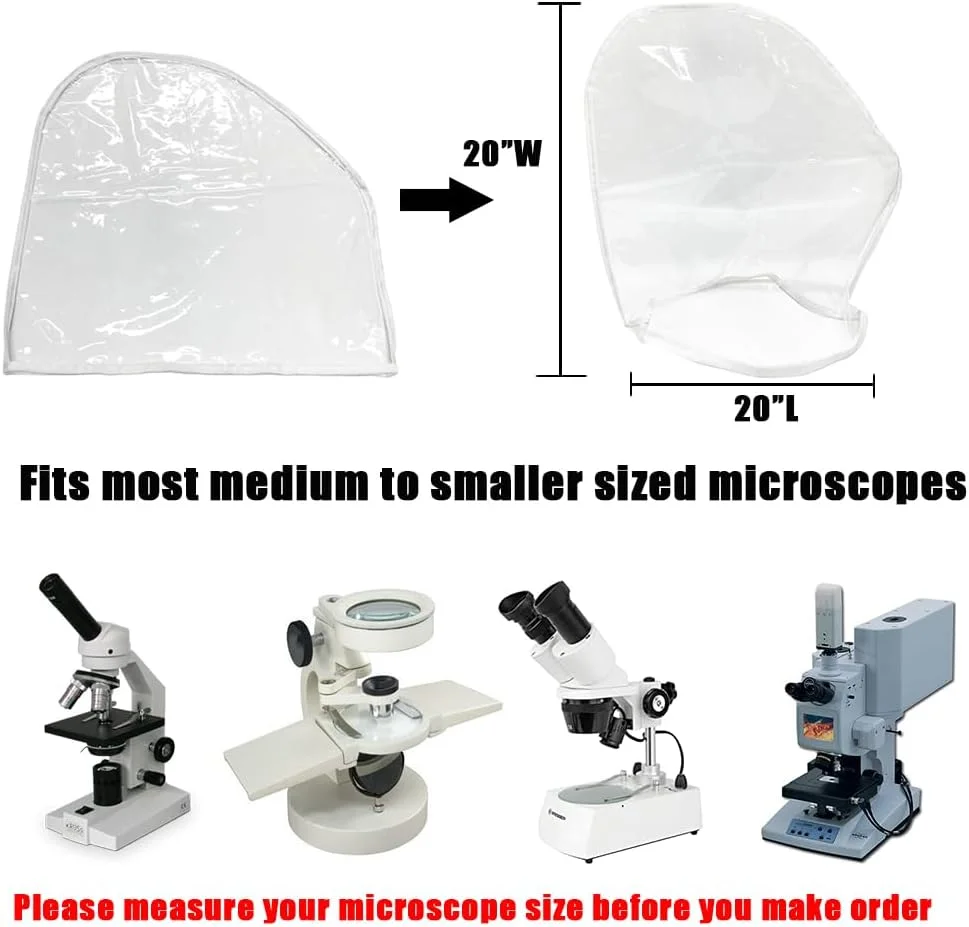 روکش گرد و غبار میکروسکوپ مناسب برای میکروسکوپ های استاندارد سایز کامل، 50x50 سانتی متر - لوازم جانبی ابزار لنزسنج، PVC، ضد آب، 1 عدد