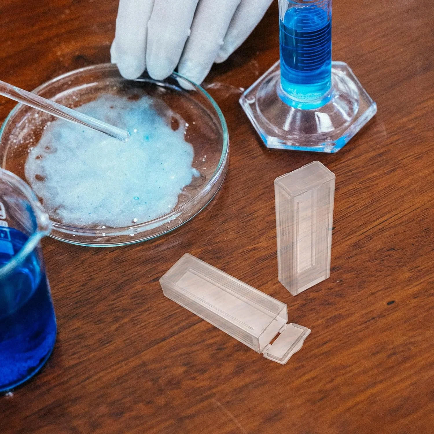 جعبه اسلاید میکروسکوپ iplusmile بسته 10 عددی، شفاف، پلاستیکی، LED، 8 x 2.7 x 1.8 سانتی متر، 91 گرم