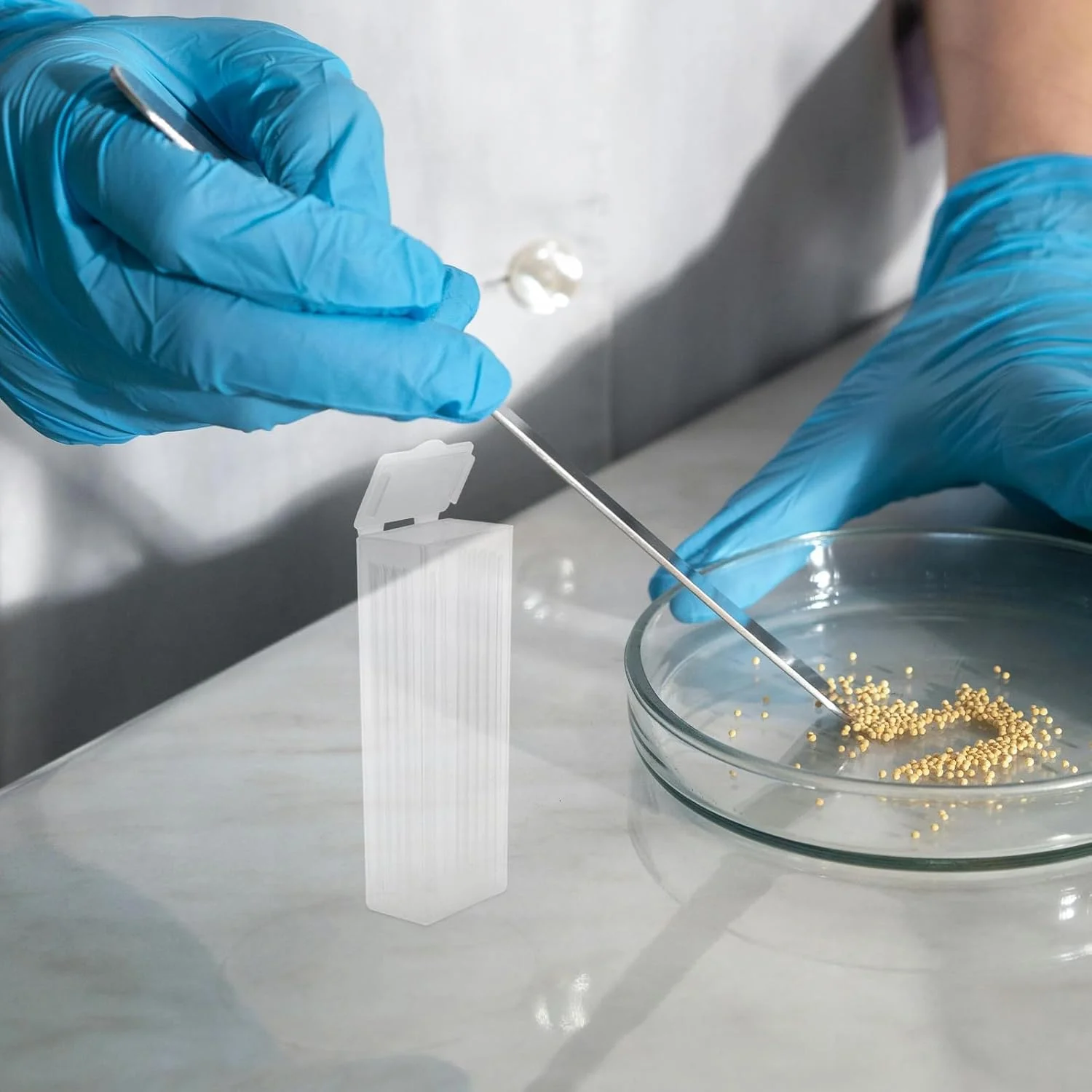 جعبه اسلاید میکروسکوپ iplusmile بسته 10 عددی، شفاف، پلاستیکی، LED، 8 x 2.7 x 1.8 سانتی متر، 91 گرم