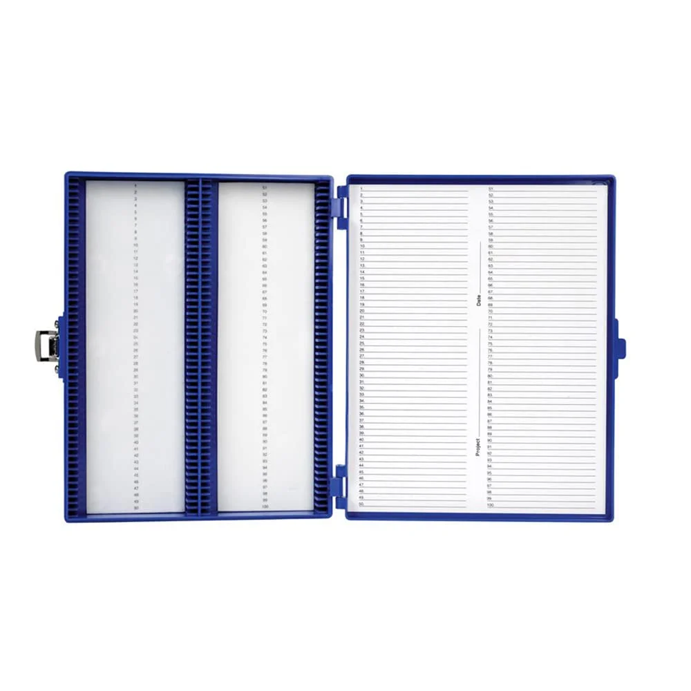 جعبه اسلاید 100 خانه ای Heathrow Scientific HS15994M، آبی