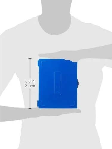 جعبه اسلاید میکروسکوپ 100 خانه با پوشش چوب پنبه ای آبی رنگ Heathrow Scientific HD15994A، طول 21 سانتی متر، عرض 17.8 سانتی متر، ارتفاع 3.3 سانتی متر